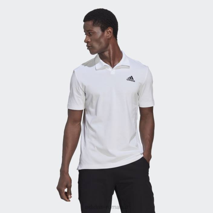 Adidas Clubhouse 3-bar tricou polo tenis alb bărbați alb 2JBN14996