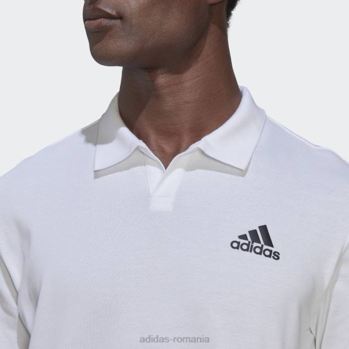 Adidas Clubhouse 3-bar tricou polo tenis alb bărbați alb 2JBN14996