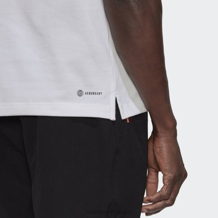 Adidas Clubhouse 3-bar tricou polo tenis alb bărbați alb 2JBN14996