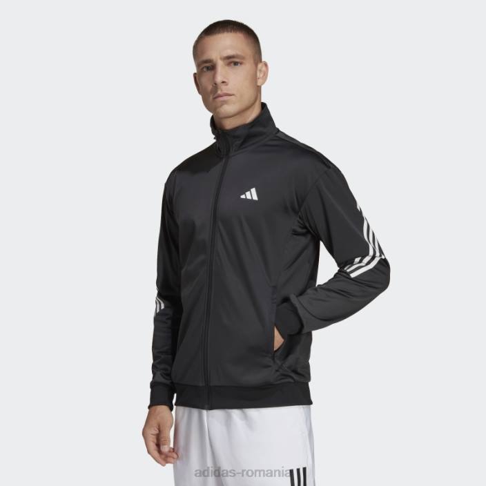 Adidas Geacă tenis tricot 3 dungi negru adidas bărbați negru 2JBN13542