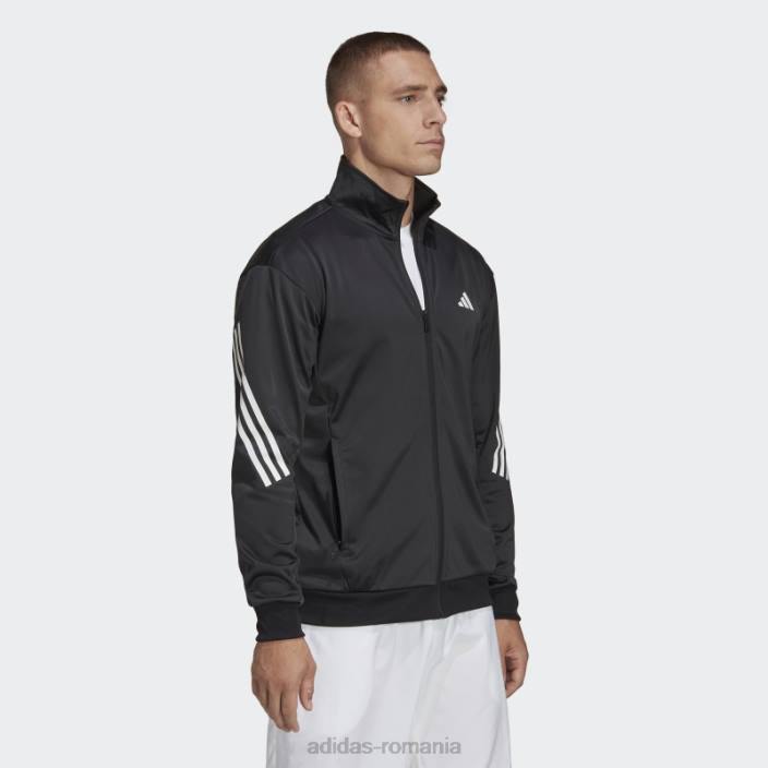 Adidas Geacă tenis tricot 3 dungi negru adidas bărbați negru 2JBN13542