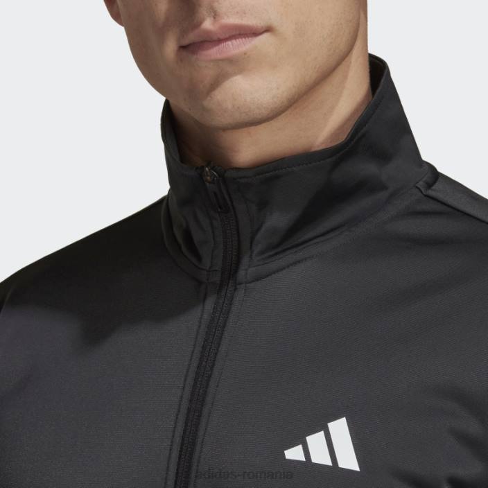 Adidas Geacă tenis tricot 3 dungi negru adidas bărbați negru 2JBN13542