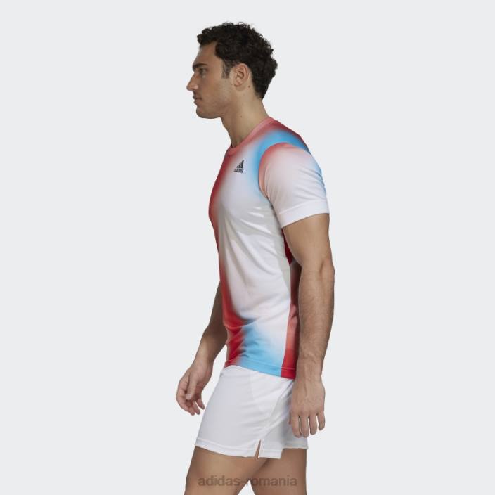 Adidas Tricou imprimat melbourne tenis freelift alb bărbați alb/rosu/negru 2JBN15313
