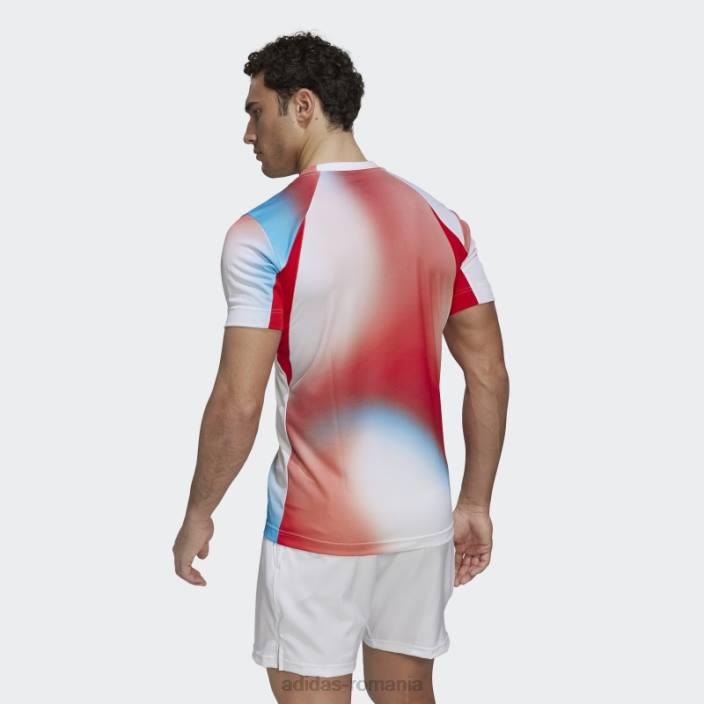 Adidas Tricou imprimat melbourne tenis freelift alb bărbați alb/rosu/negru 2JBN15313