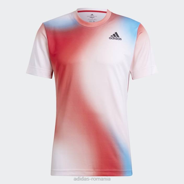 Adidas Tricou imprimat melbourne tenis freelift alb bărbați alb/rosu/negru 2JBN15313