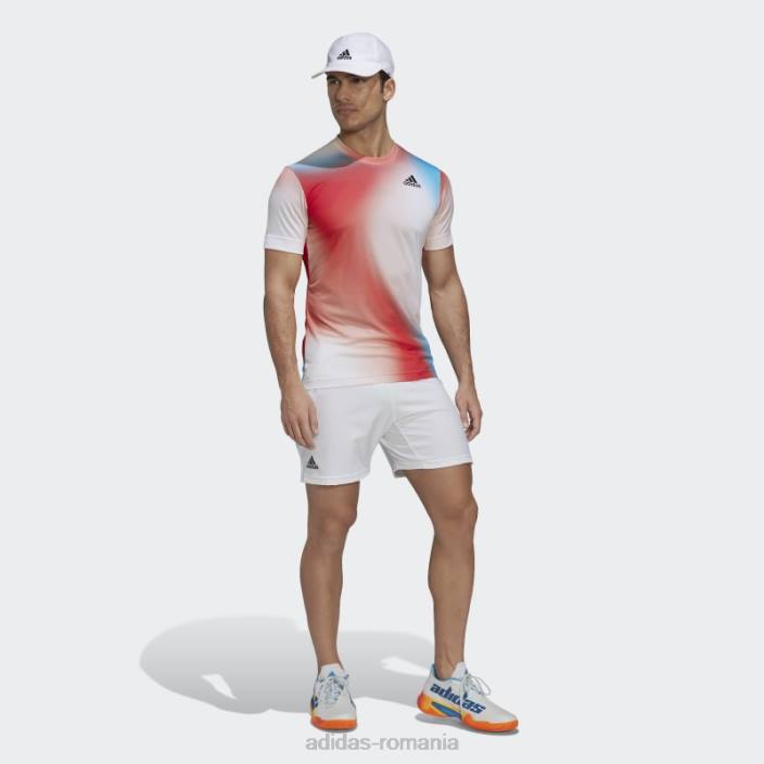 Adidas Tricou imprimat melbourne tenis freelift alb bărbați alb/rosu/negru 2JBN15313
