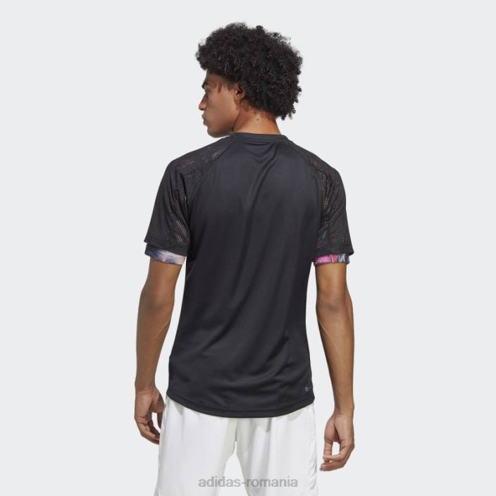 Adidas black melbourne ergo tennis heat.rdy tricou raglan bărbați negru 2JBN1066