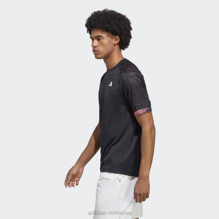 Adidas black melbourne tennis heat.rdy tricou raglan bărbați negru 2JBN14026