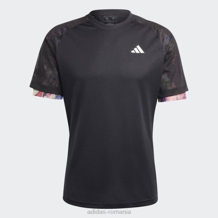 Adidas black melbourne tennis heat.rdy tricou raglan bărbați negru 2JBN14026