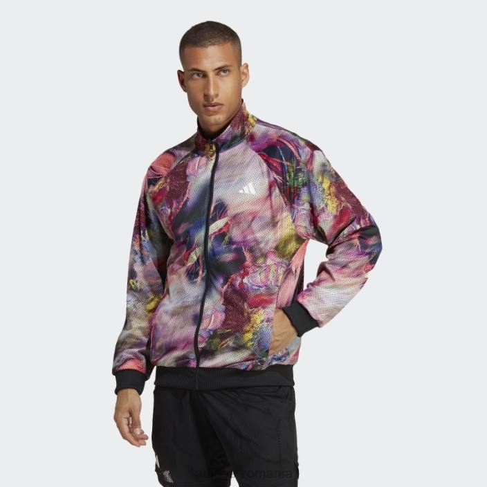 Adidas jachetă reversibilă țesută stretch melbourne tenis neagră bărbați negru/multicolor 2JBN1177
