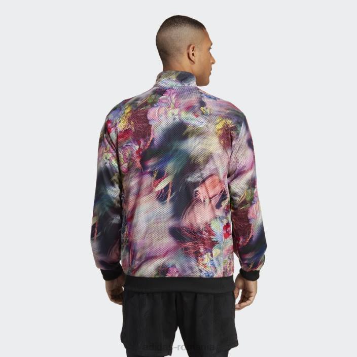 Adidas jachetă reversibilă țesută stretch melbourne tenis neagră bărbați negru/multicolor 2JBN1177
