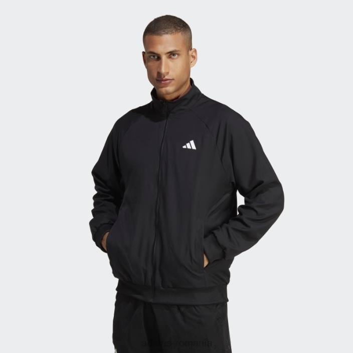 Adidas jachetă reversibilă țesută stretch melbourne tenis neagră bărbați negru/multicolor 2JBN1177