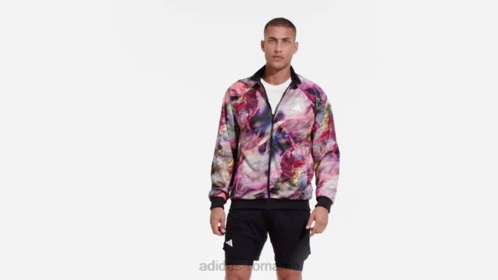 Adidas jachetă reversibilă neagră melbourne tenis stretch bărbați negru/multicolor 2JBN13540