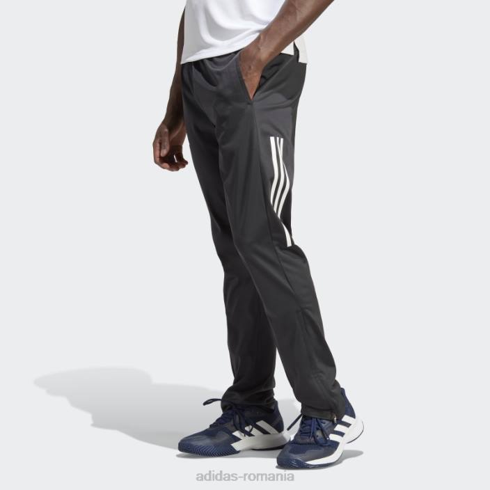 Adidas pantaloni de tenis de jogging negri tricotati cu 3 dungi bărbați negru 2JBN13324