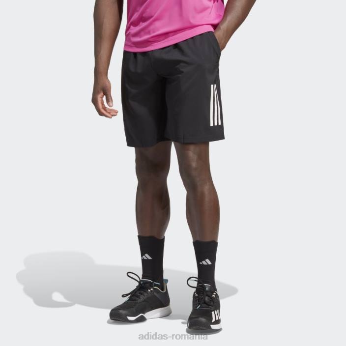 Adidas pantaloni scurți de tenis club 3 dungi black hot bărbați negru 2JBN1045