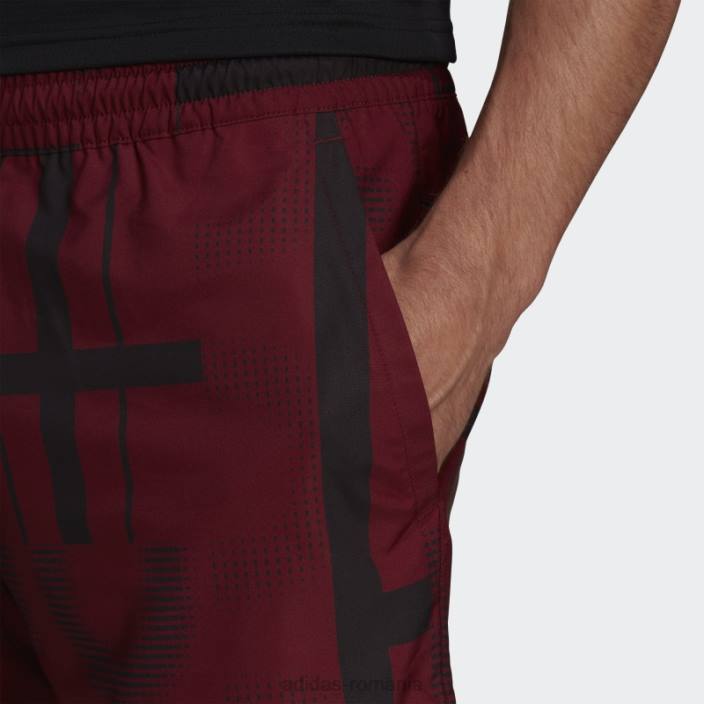 Adidas pantaloni scurți de tenis grafic club roșii bărbați roșu/negru 2JBN15110