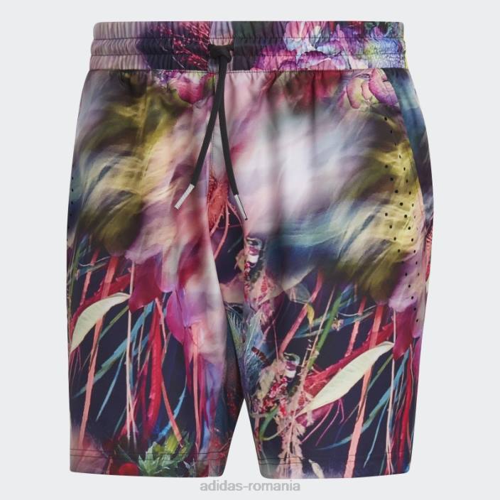 Adidas pantaloni scurți grafici de tenis melbourne ergo negri bărbați multicolor/negru 2JBN6293
