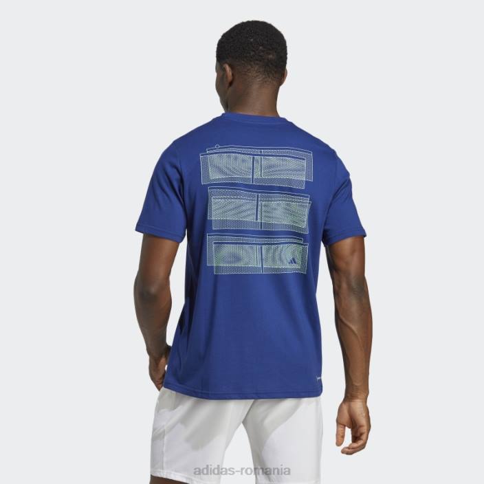 Adidas tricou grafic de tenis victorie albastru bărbați albastru victorie 2JBN14080