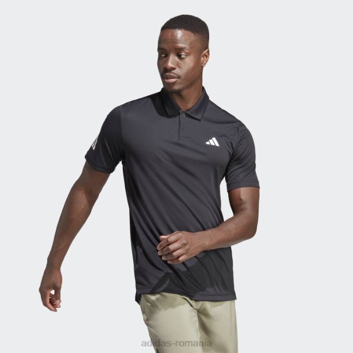 Adidas tricou polo tenis club 3 dungi negru bărbați negru 2JBN14281