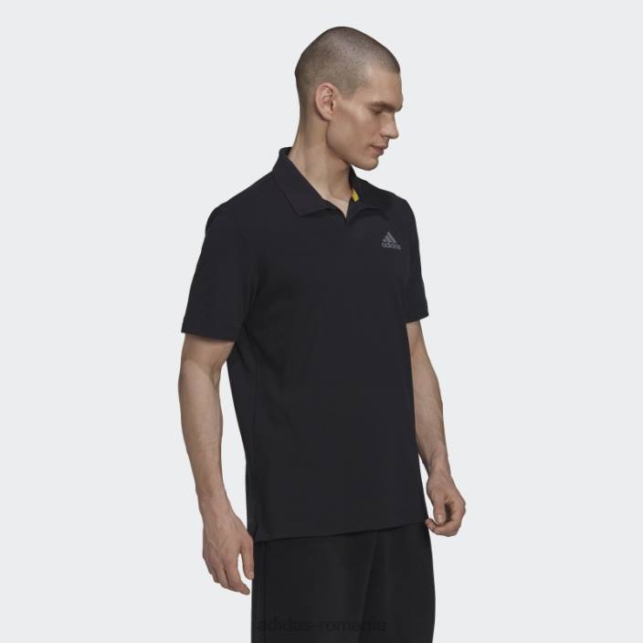 Adidas tricou polo tenis clubhouse 3 bar negru adidas bărbați negru 2JBN15060