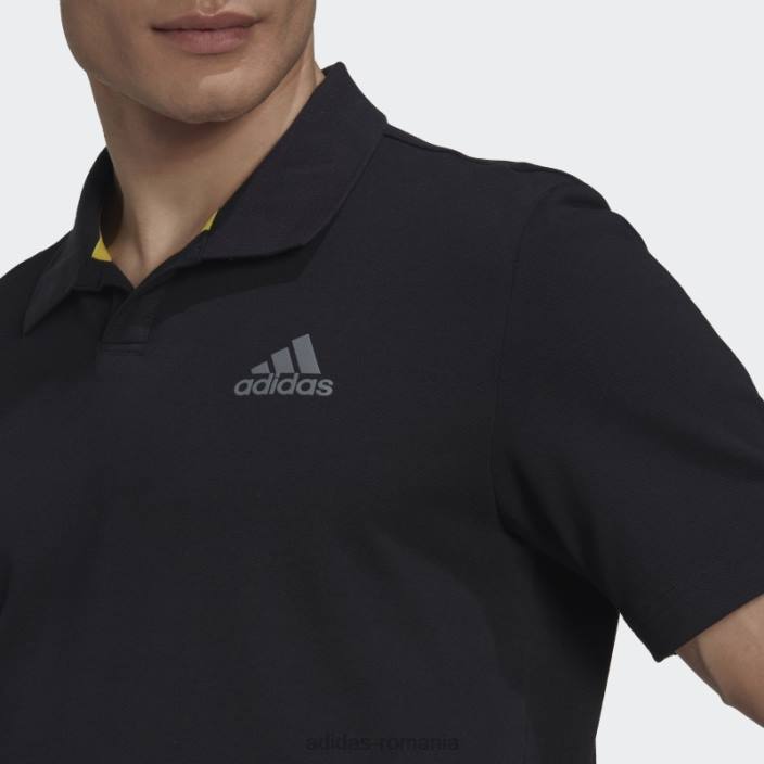 Adidas tricou polo tenis clubhouse 3 bar negru adidas bărbați negru 2JBN15060