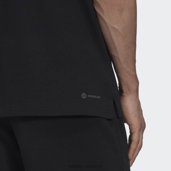 Adidas tricou polo tenis clubhouse 3 bar negru adidas bărbați negru 2JBN15060
