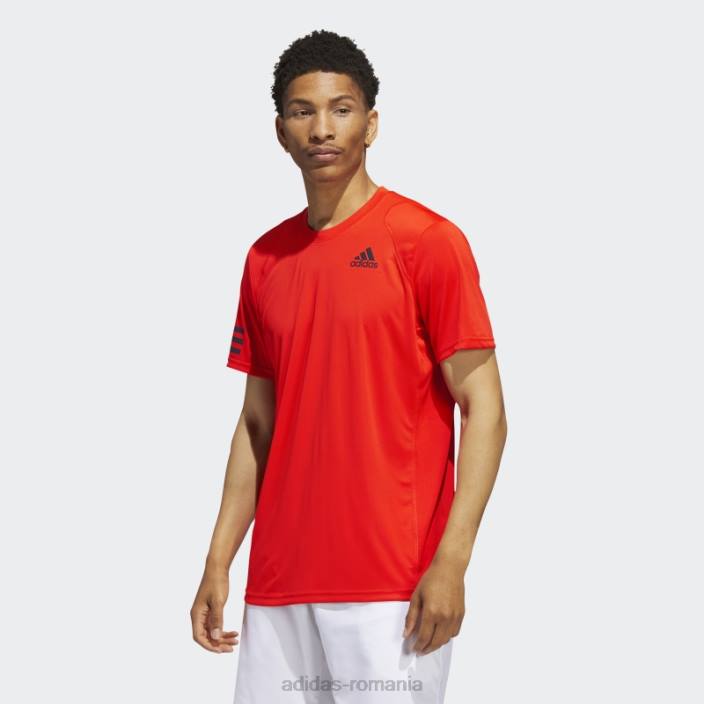 Adidas tricou portocaliu îndrăzneț de tenis club cu 3 dungi bărbați portocaliu îndrăzneț 2JBN14975
