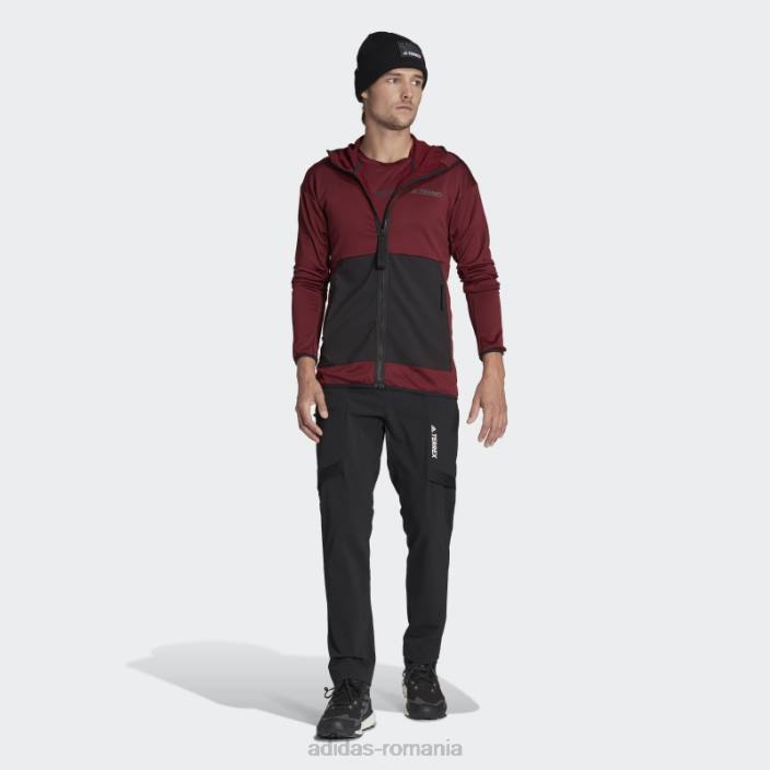 Adidas geacă de drumeție roșie terrex tech flooce light cu glugă bărbați roșu/negru 2JBN14645