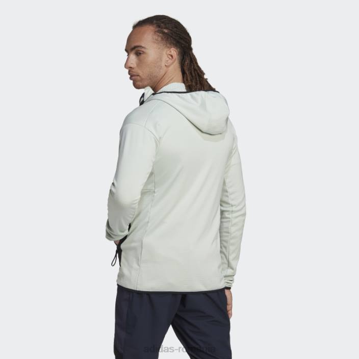 Adidas geacă de drumeție terrex tech flooce light cu glugă verde bărbați verde/otel 2JBN13376