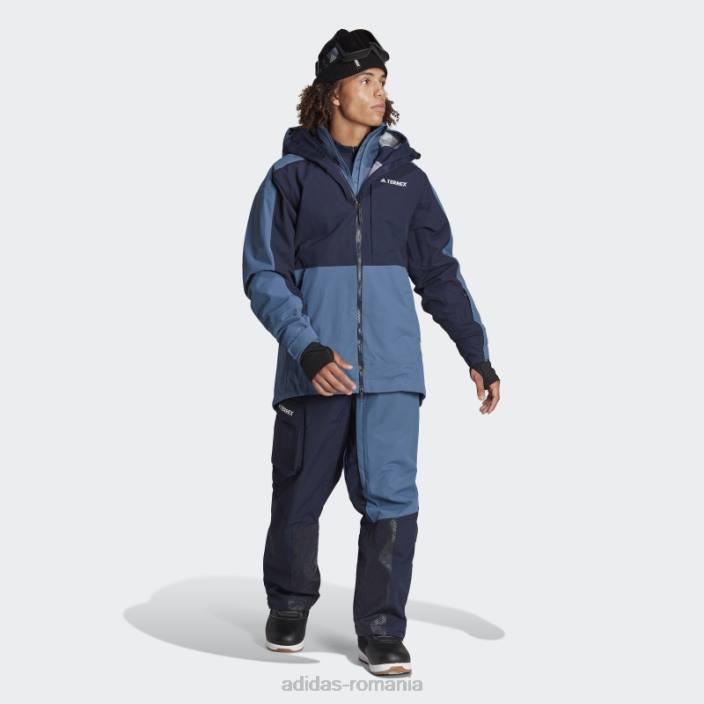 Adidas geacă de zăpadă post-consum terrex 3 straturi oțel adidas bărbați oțel/cerneală 2JBN13734