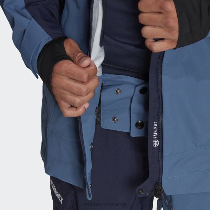 Adidas geacă de zăpadă post-consum terrex 3 straturi oțel adidas bărbați oțel/cerneală 2JBN13734