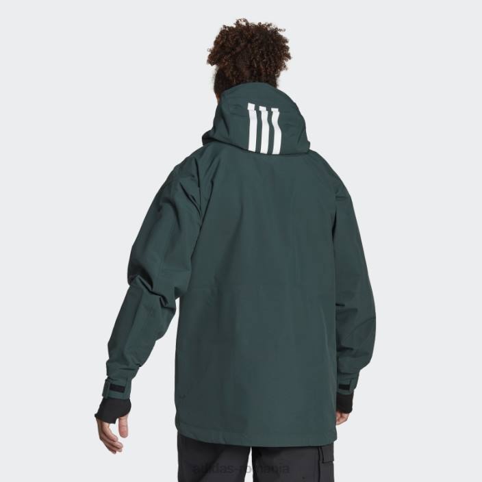 Adidas geacă de zăpadă post-consum terrex 3 straturi verde bărbați verde 2JBN13520