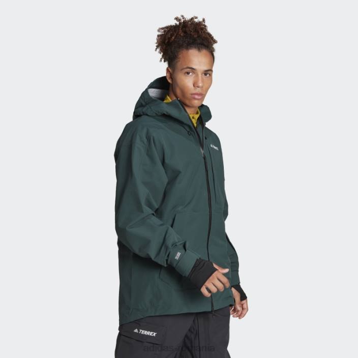 Adidas geacă de zăpadă post-consum terrex 3 straturi verde bărbați verde 2JBN13520