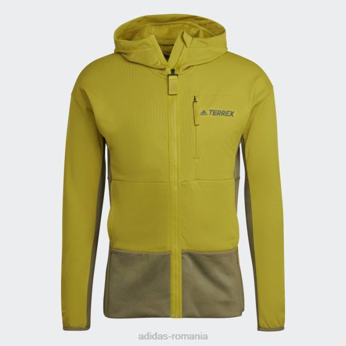 Adidas geacă fleece cu glugă terrex zupahike olive bărbați măsline 2JBN14827