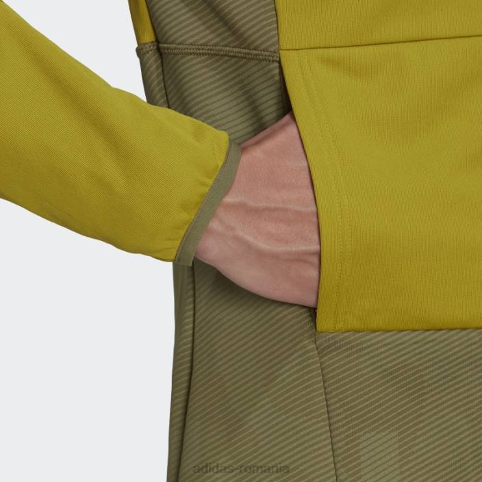 Adidas geacă fleece cu glugă terrex zupahike olive bărbați măsline 2JBN14827