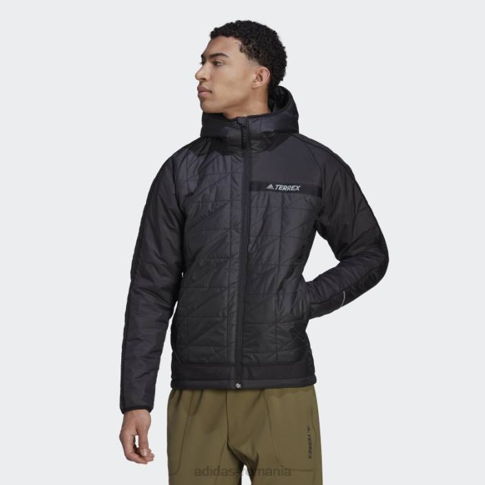 Adidas geacă neagră cu glugă izolată terrex multi bărbați negru 2JBN14087