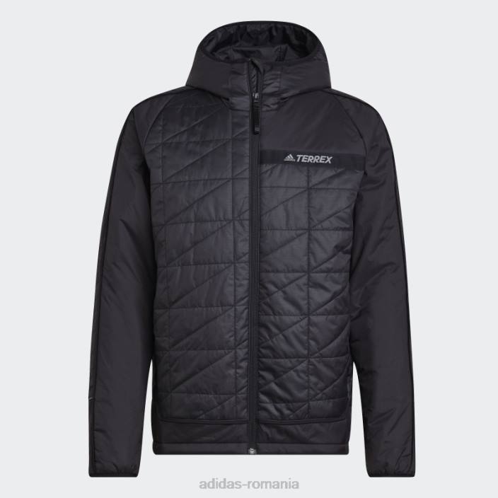 Adidas geacă neagră cu glugă izolată terrex multi bărbați negru 2JBN14087