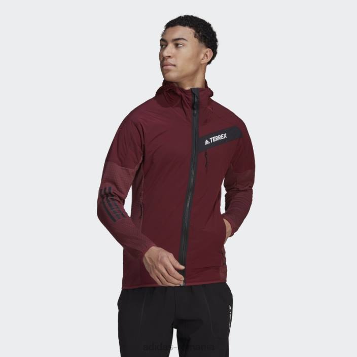 Adidas geacă roșie cu glugă techrock flooce wind bărbați roșu 2JBN7075