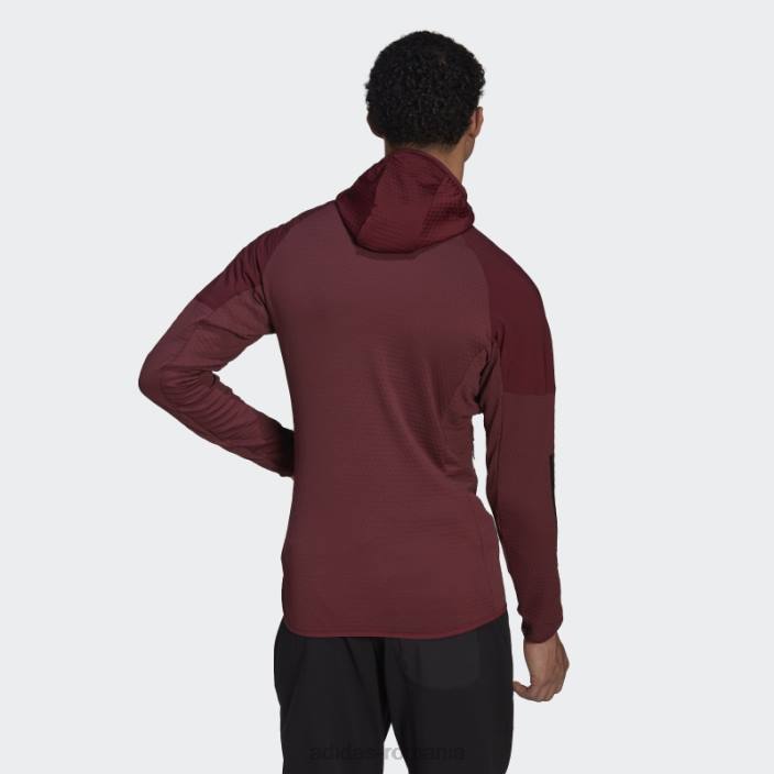 Adidas geacă roșie cu glugă techrock flooce wind bărbați roșu 2JBN7075