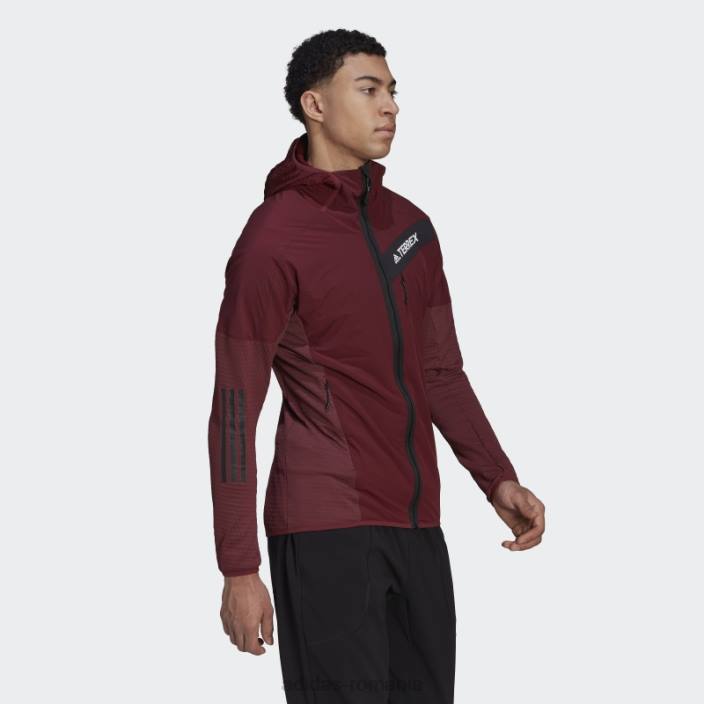 Adidas geacă roșie cu glugă techrock flooce wind bărbați roșu 2JBN7075
