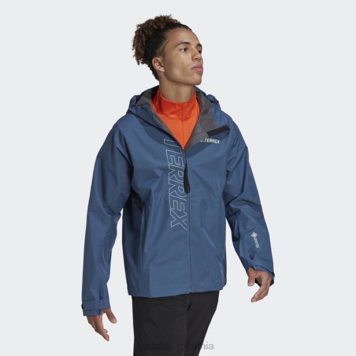 Adidas geaca de ploaie steel terrex gore-tex paclite bărbați oţel 2JBN14758