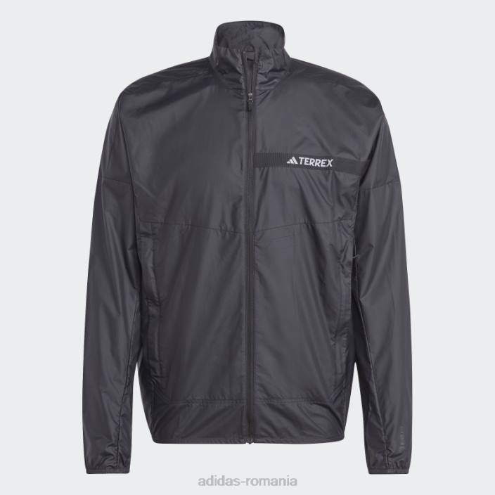 Adidas geaca neagra terrex multi wind bărbați negru 2JBN3622
