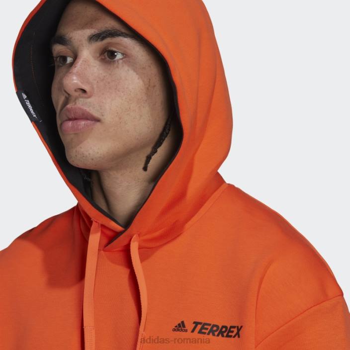Adidas hanorac portocaliu cu logo terrex grafic bărbați portocale 2JBN13805