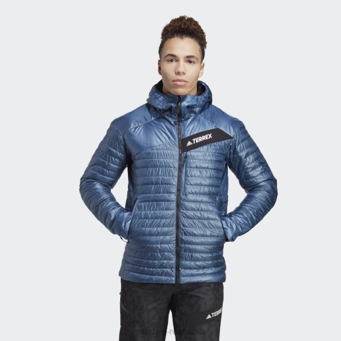 Adidas jachetă cu glugă cu puf techrock pe tot parcursul anului, oțel bărbați oţel 2JBN13747