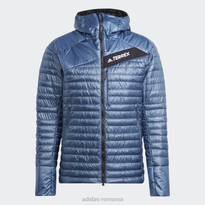 Adidas jachetă cu glugă cu puf techrock pe tot parcursul anului, oțel bărbați oţel 2JBN13747