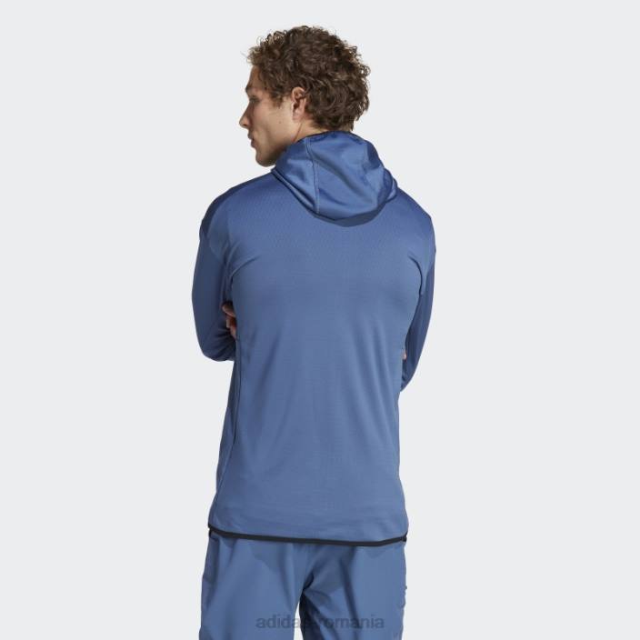 Adidas jachetă de drumeție cu glugă ușoară din oțel terrex tech flooce bărbați oţel 2JBN6076