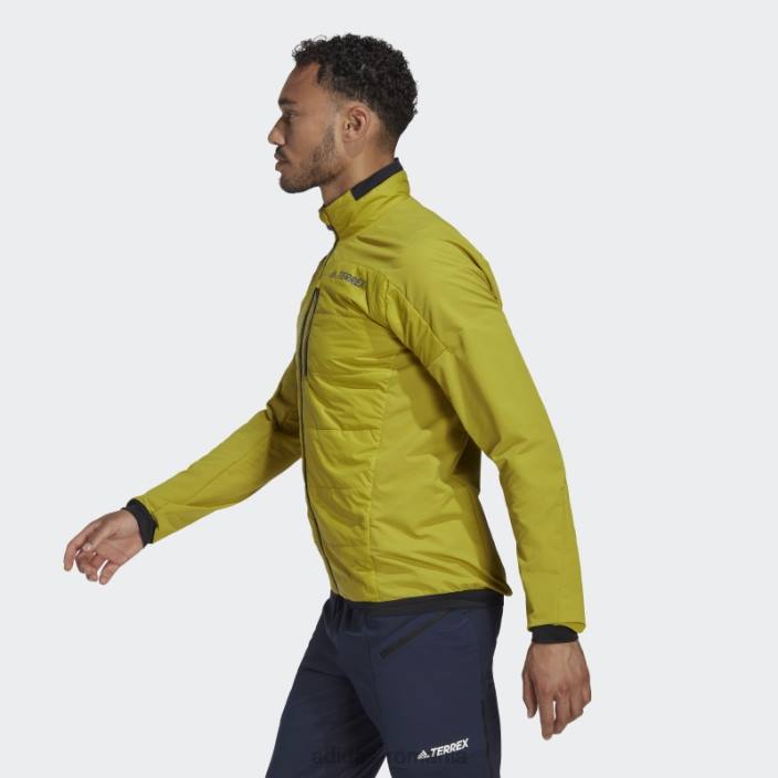 Adidas jachetă de izolație hibridă olive terrex primaloft bărbați măsline 2JBN14957