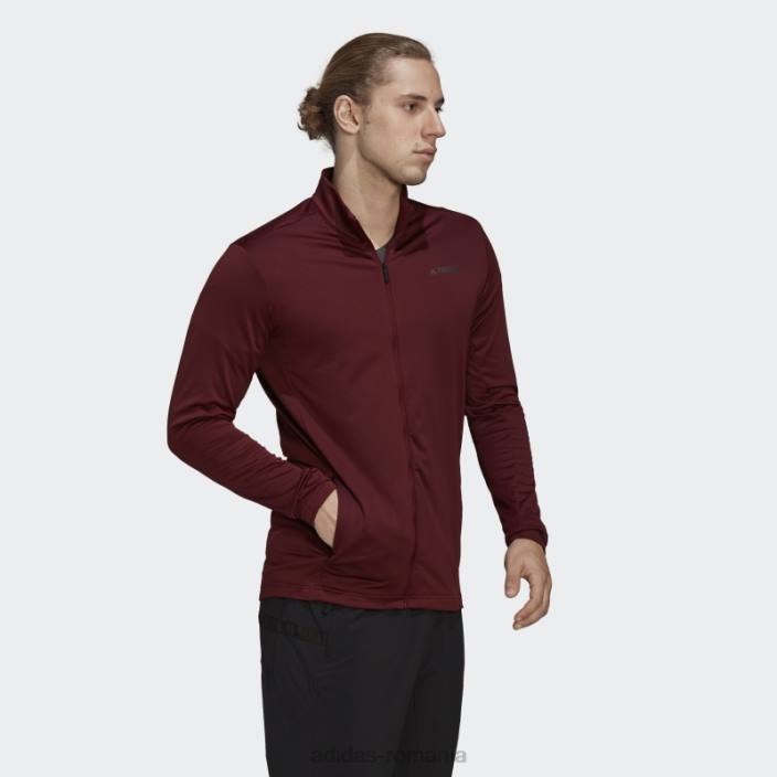 Adidas jachetă fleece cu fermoar complet roșu terrex multi primegreen bărbați roșu 2JBN14849