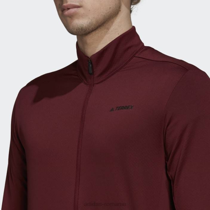 Adidas jachetă fleece cu fermoar complet roșu terrex multi primegreen bărbați roșu 2JBN14849