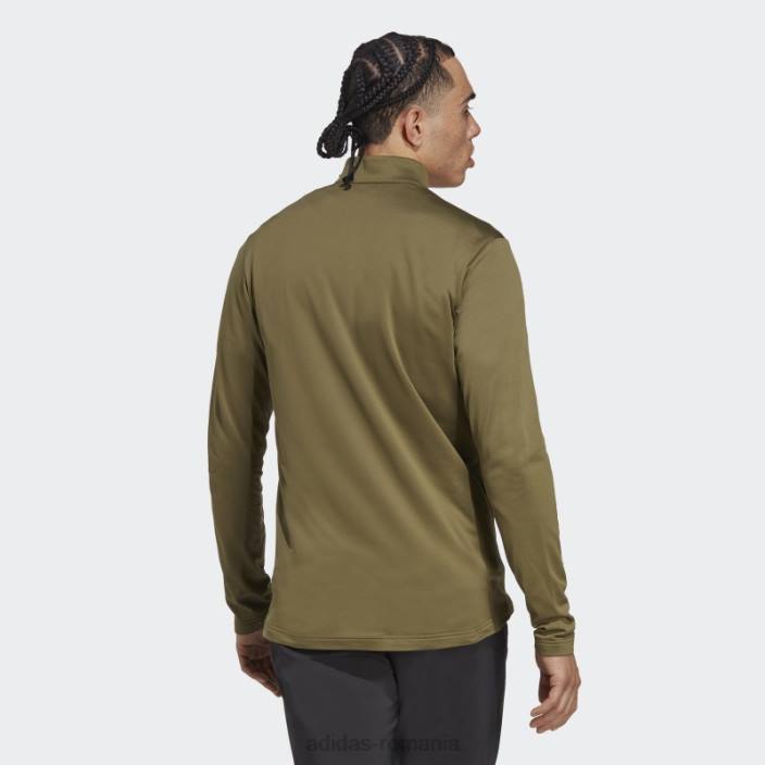 Adidas jachetă fleece cu fermoar multiplu olive terrex bărbați măsline 2JBN6089